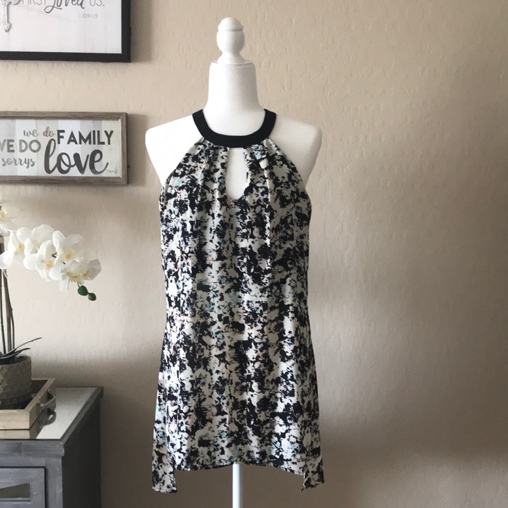 Fun floral sleeveless blouse